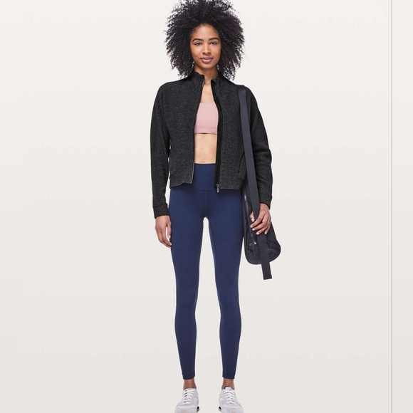 Lululemon size 4 full zip easy going jacket in heathered black - Picture 2 of 11